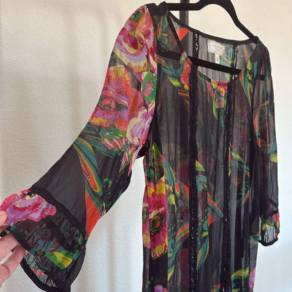 Moulinette Soeurs Sheer 3/4 Sleeve Silk Slip Dress NWOT Size S - Picture 2 of 5